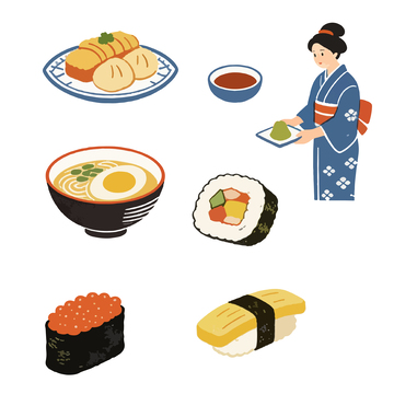 卡通日式美食插画