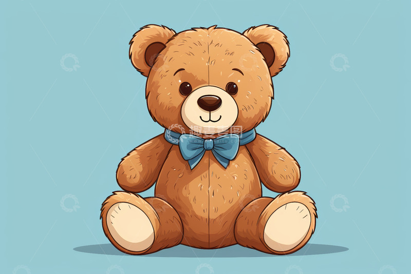 高清大图下载【趣麦麦图】坐着的棕色小熊玩具