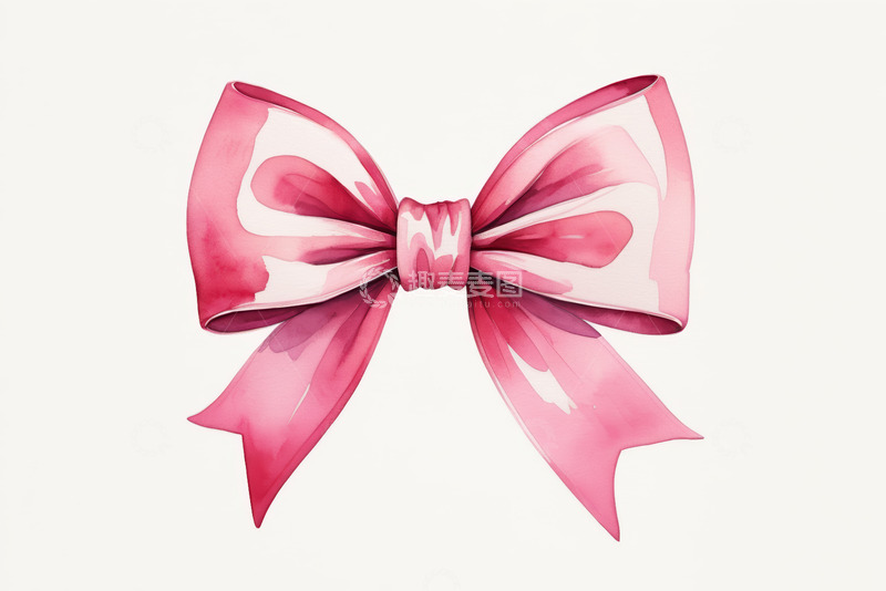 高清大图下载【趣麦麦图】粉色蝴蝶结装饰素材