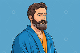 穿浴袍留胡须的男人头像