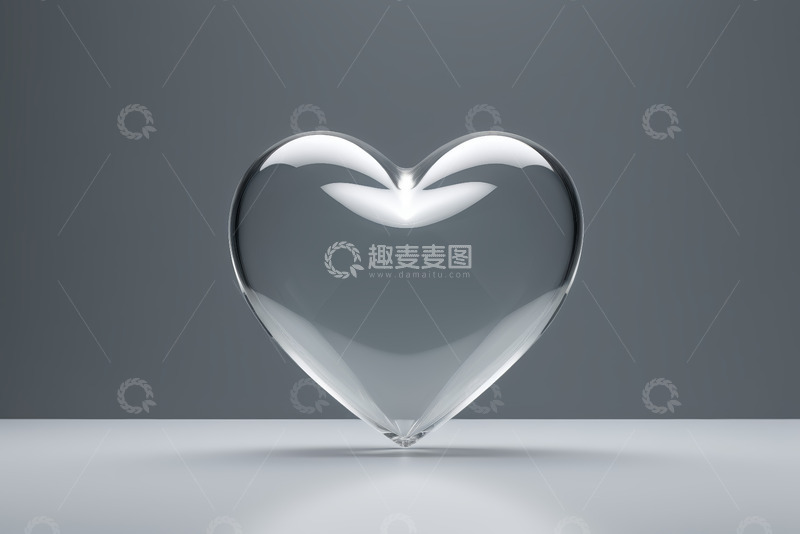 高清大图下载【趣麦麦图】透明心形立体物件