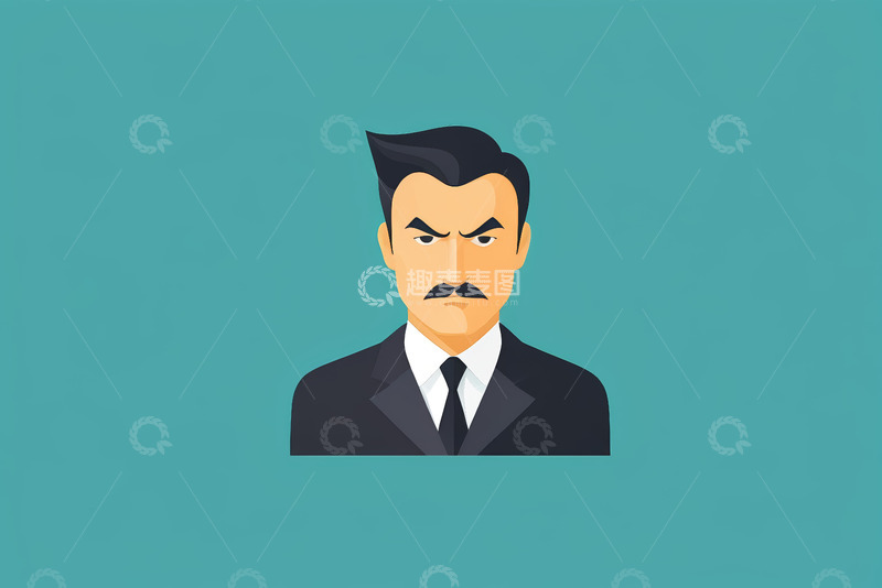 高清大图下载【趣麦麦图】商务男士卡通形象