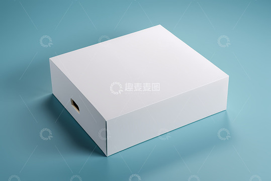 蓝色背景白色盒子素材