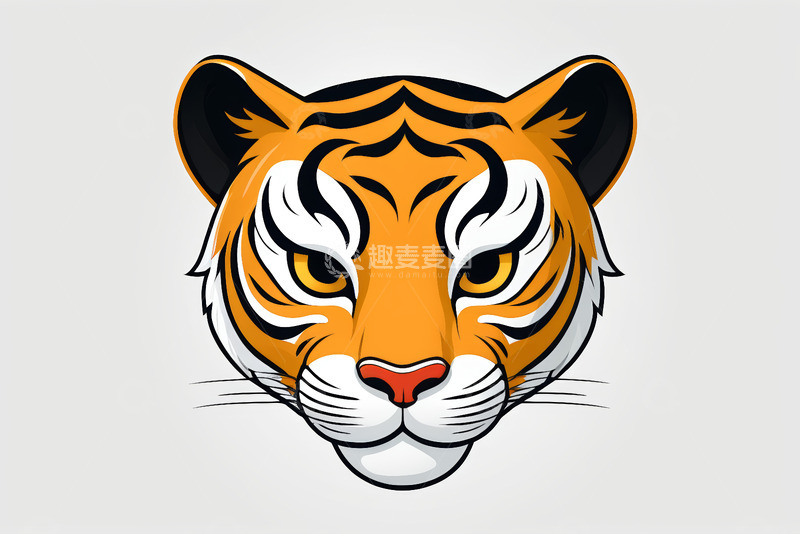 高清大图下载【趣麦麦图】卡通老虎头部形象素材