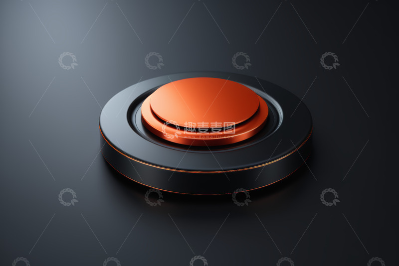 高清大图下载【趣麦麦图】圆形金属质感按钮特写