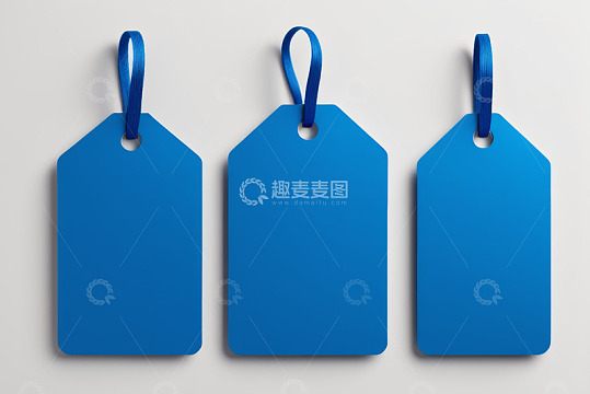 蓝色吊牌标签素材