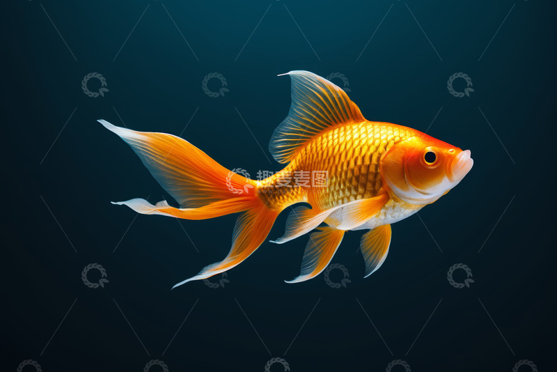 高清大图下载【趣麦麦图】水中游动的金鱼