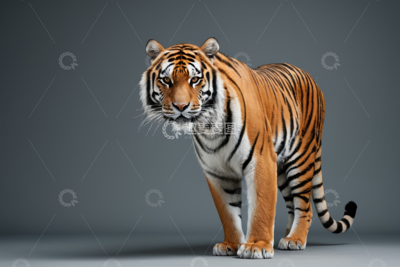 高清大图下载【趣麦麦图】站立的老虎特写