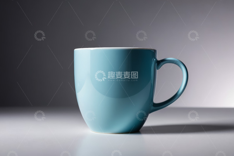 高清大图下载【趣麦麦图】浅蓝色陶瓷杯静物特写