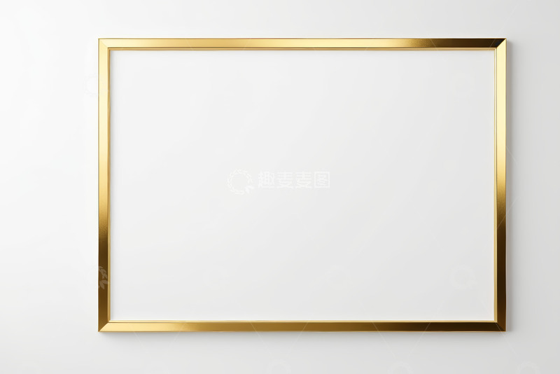 高清大图下载【趣麦麦图】金色框架装饰于白色背景
