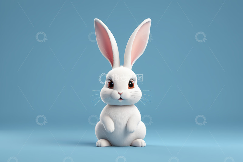 高清大图下载【趣麦麦图】可爱动画兔子特写