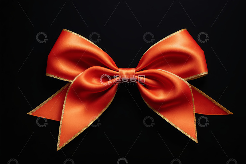 高清大图下载【趣麦麦图】红色丝带蝴蝶结装饰素材