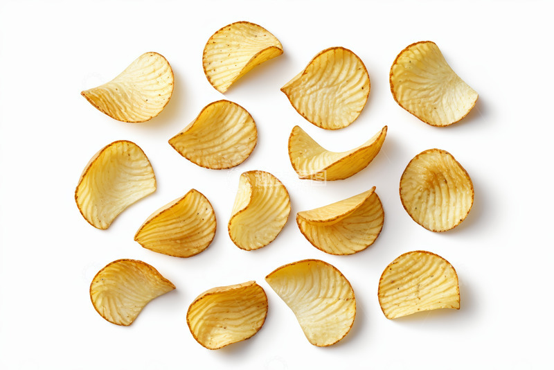 高清大图下载【趣麦麦图】散放的波纹薯片特写