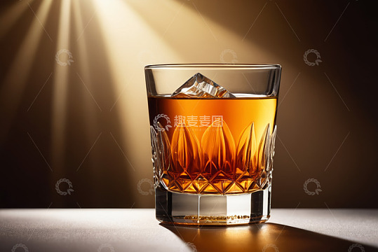 装着冰块的威士忌酒杯
