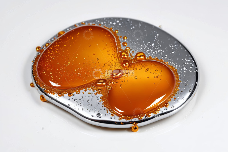 高清大图下载【趣麦麦图】金属表面橙色液体特写
