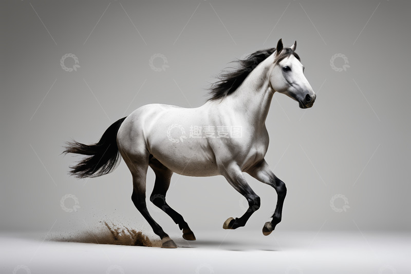 高清大图下载【趣麦麦图】奔跑的白马素材