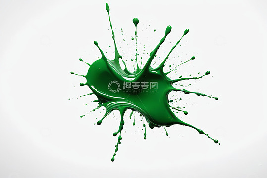 绿色液体飞溅特写