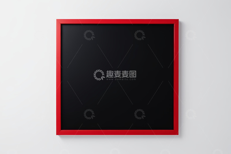 高清大图下载【趣麦麦图】红色框架黑色背景装饰素材