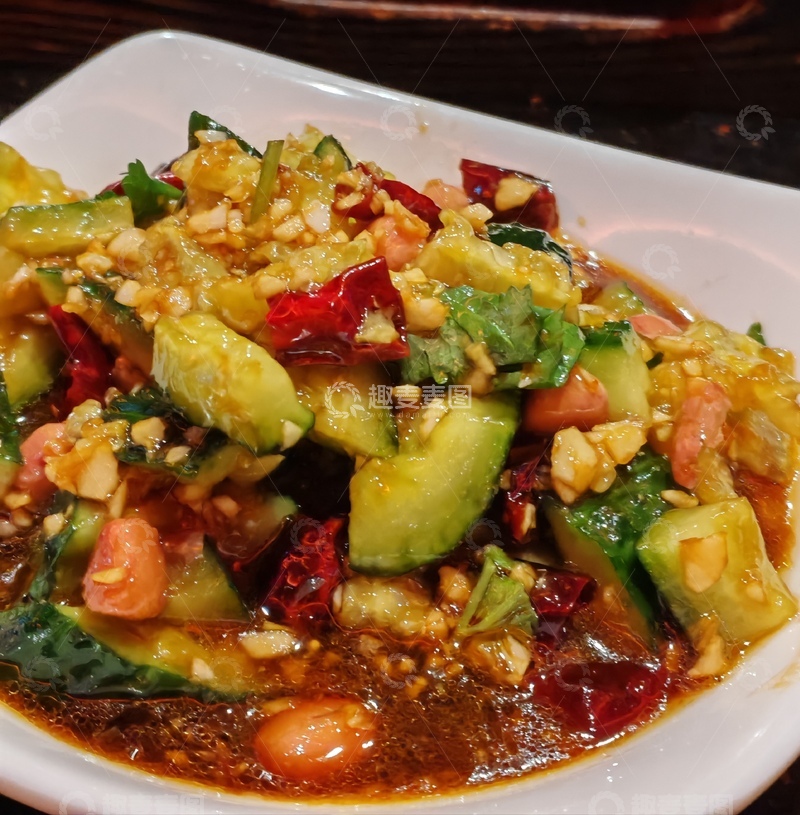 高清大图下载【趣麦麦图】中式凉拌黄瓜美食摄影图片