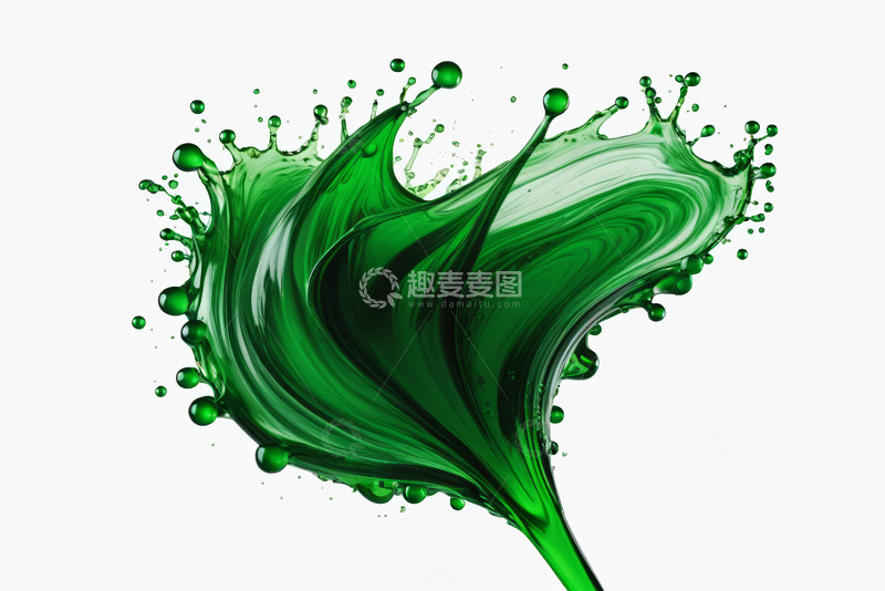 高清大图下载【趣麦麦图】绿色液体飞溅动态效果
