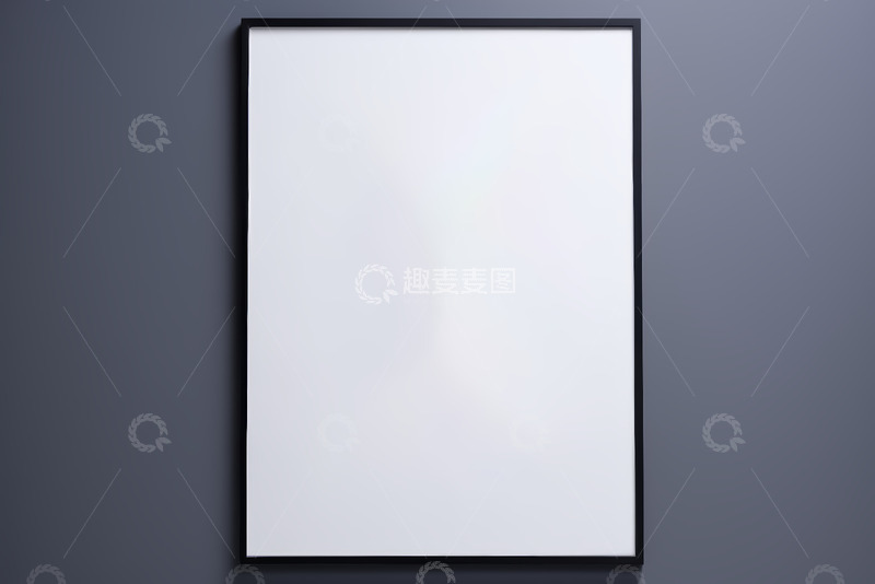 高清大图下载【趣麦麦图】灰色背景黑色边框空白画框