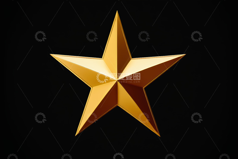 高清大图下载【趣麦麦图】金色五角星装饰图案