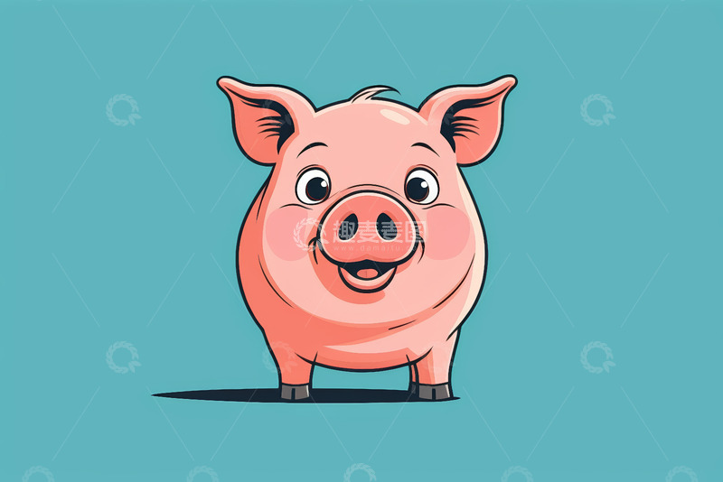 高清大图下载【趣麦麦图】卡通小猪形象插画