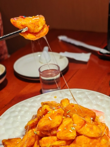 拔丝 美食摄影金黄土豆块