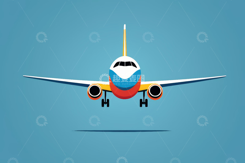 高清大图下载【趣麦麦图】彩色飞机空中飞行画面