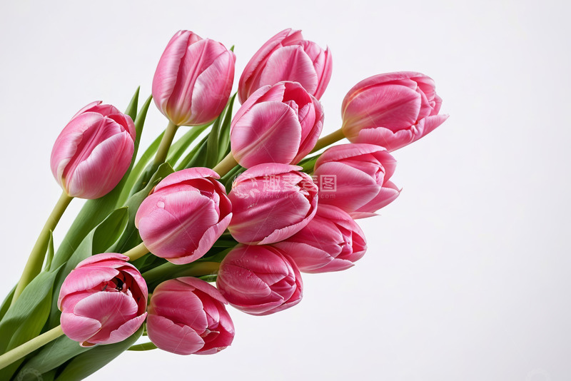 高清大图下载【趣麦麦图】粉色郁金香花束特写