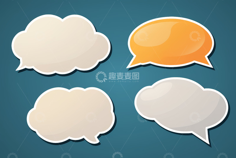 高清大图下载【趣麦麦图】多彩对话气泡素材