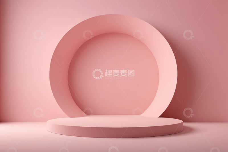 高清大图下载【趣麦麦图】粉色几何舞台展示空间