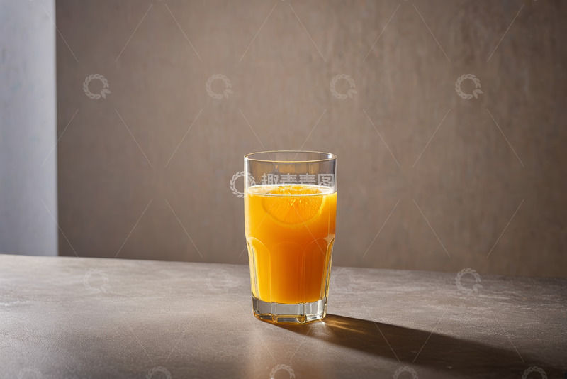 高清大图下载【趣麦麦图】玻璃杯装橙汁饮品静物