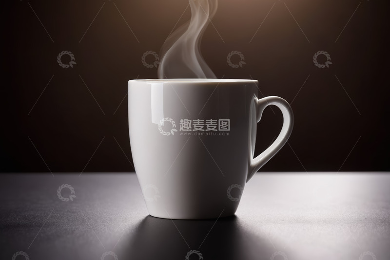 高清大图下载【趣麦麦图】白色马克杯装热饮特写
