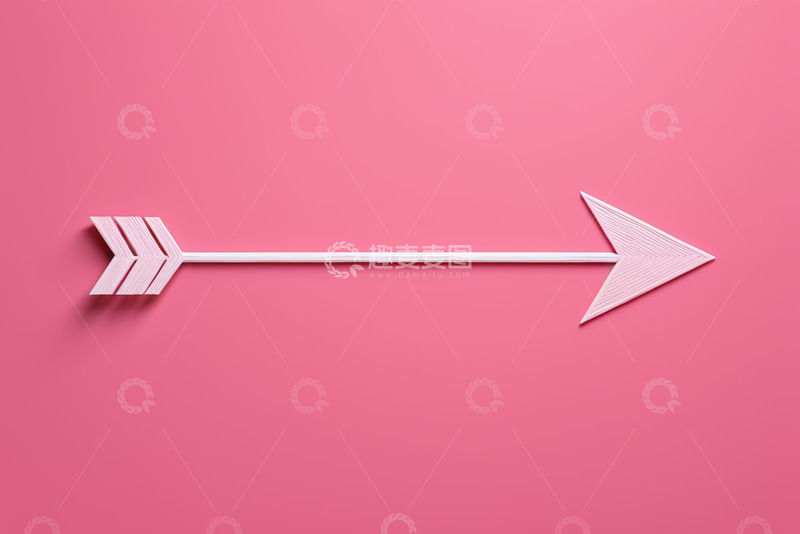高清大图下载【趣麦麦图】粉色背景上的白色箭头