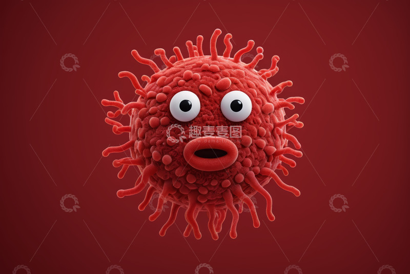 高清大图下载【趣麦麦图】卡通病毒形象特写