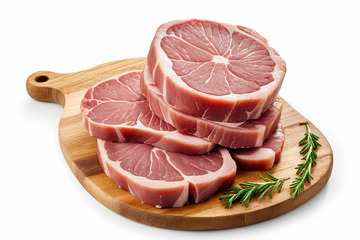 砧板上摆放的新鲜生肉