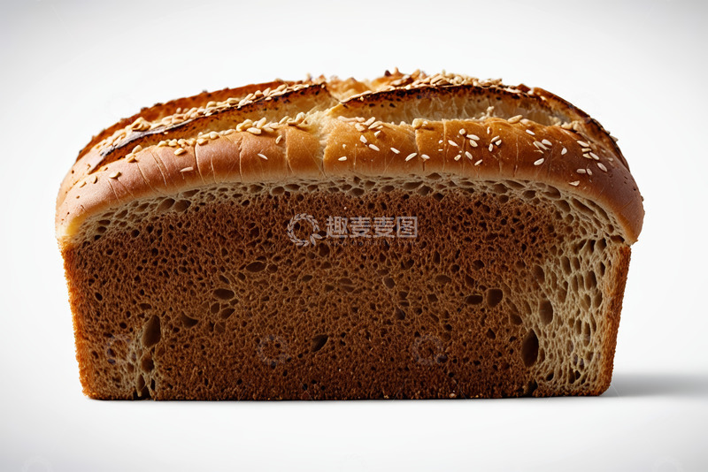高清大图下载【趣麦麦图】撒芝麻的切片面包特写