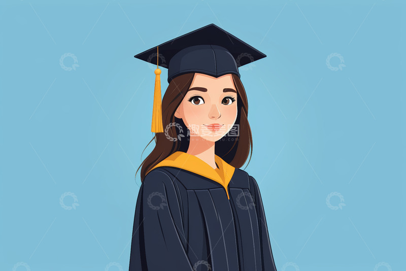 高清大图下载【趣麦麦图】身着学士服的女生头像