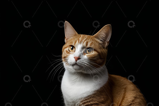 橙白相间猫咪特写