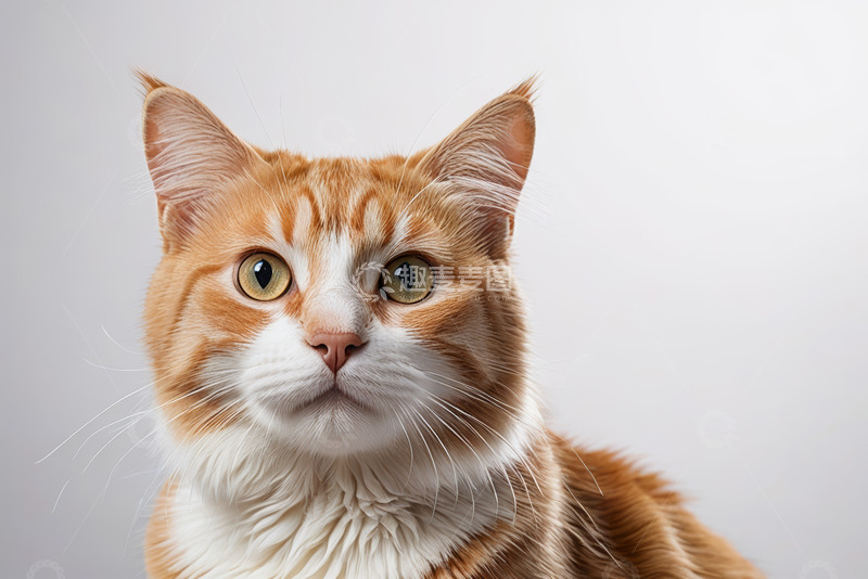 高清大图下载【趣麦麦图】橘白相间猫特写