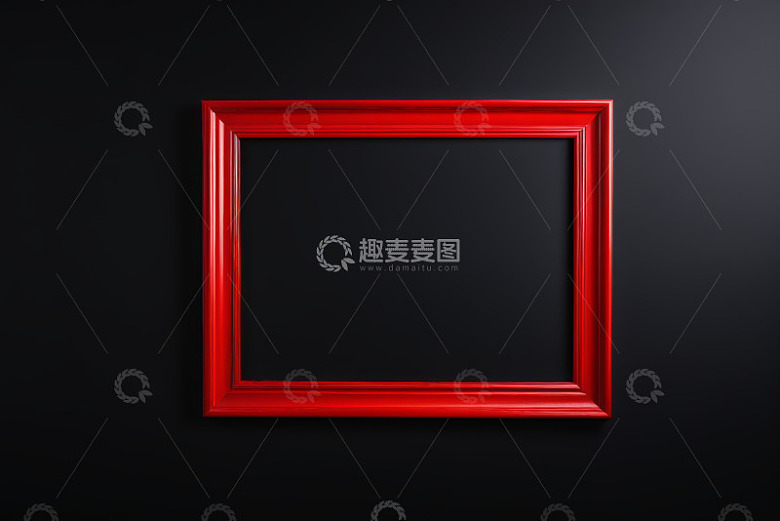 黑色背景上的红色相框