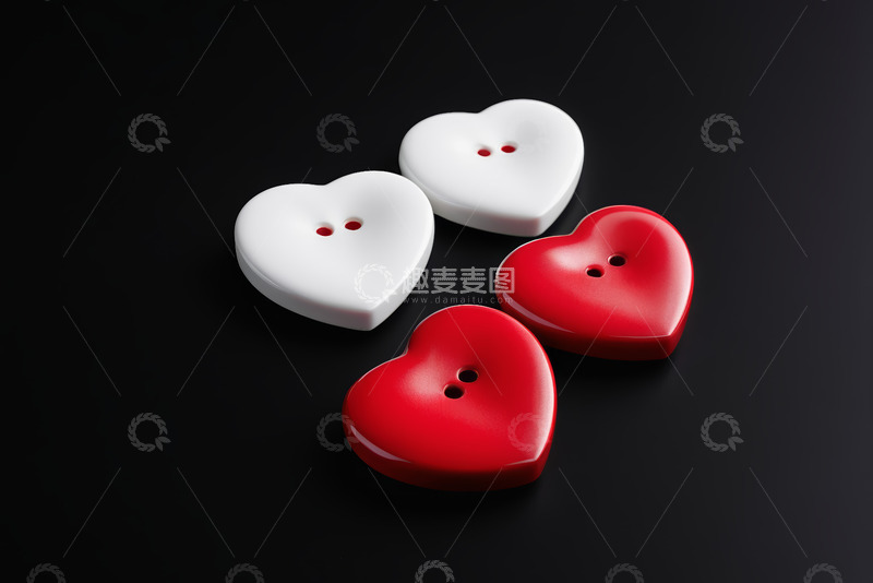 高清大图下载【趣麦麦图】心形纽扣特写