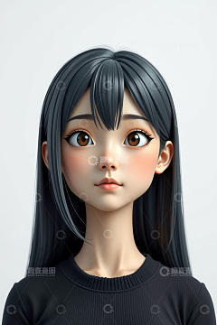年轻女孩半身人像素材
