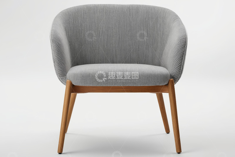 高清大图下载【趣麦麦图】现代简约风格灰色布艺休闲椅