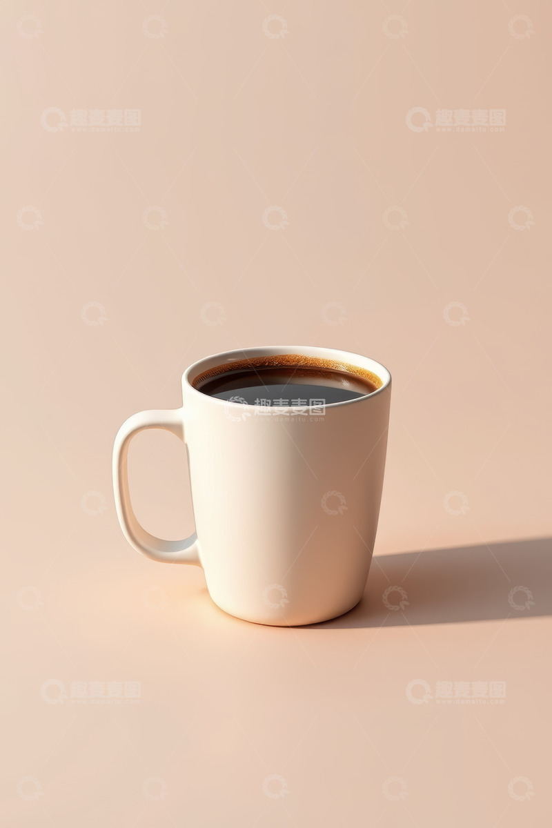 高清大图下载【趣麦麦图】白色马克杯装黑咖啡静物