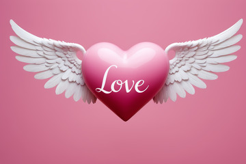 带翅膀爱心图案
