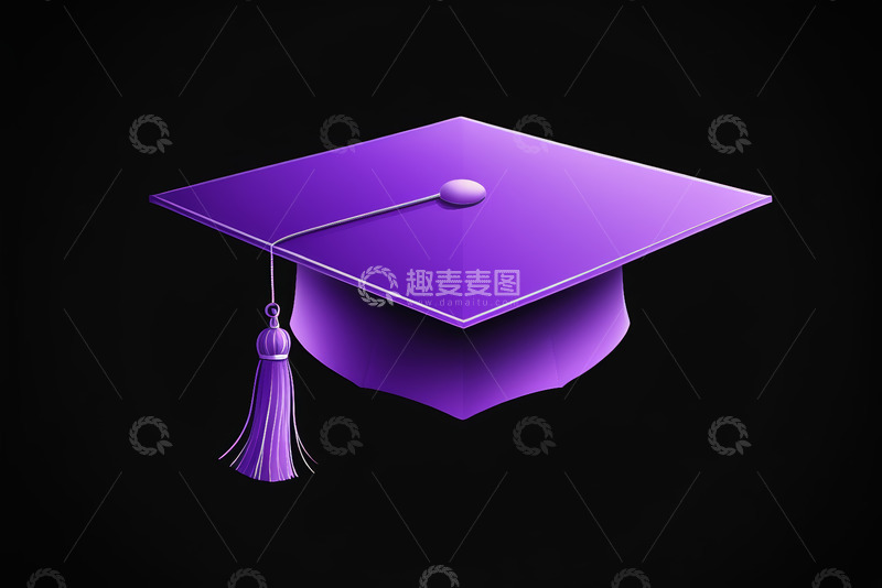 高清大图下载【趣麦麦图】紫色学士帽毕业素材