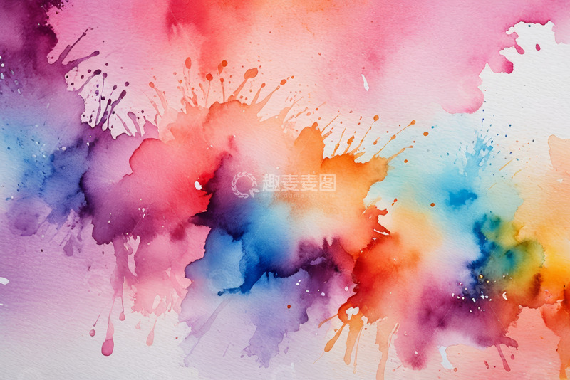 高清大图下载【趣麦麦图】多彩水彩艺术背景素材