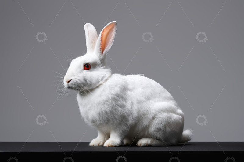 高清大图下载【趣麦麦图】白色兔子特写